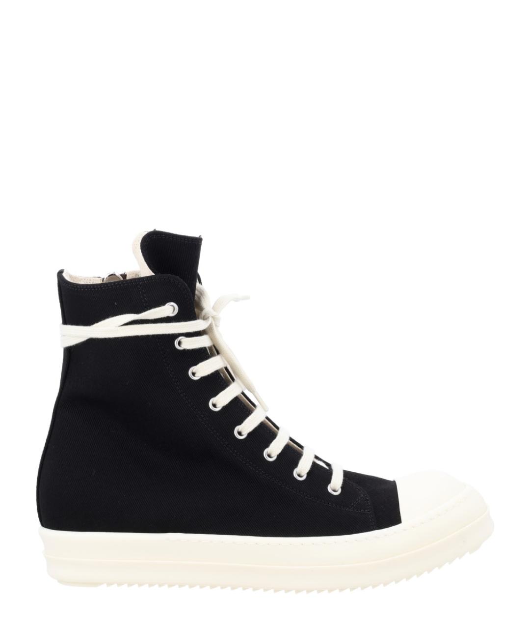 RICK OWENS DRKSHDW Черные текстильные высокие кроссовки / кеды, фото 1