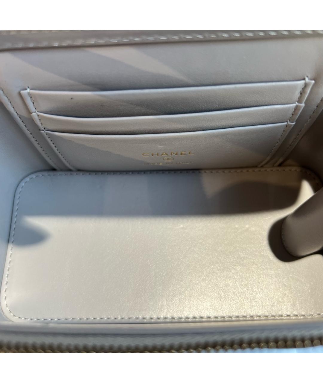 CHANEL Серая кожаная сумка через плечо, фото 4