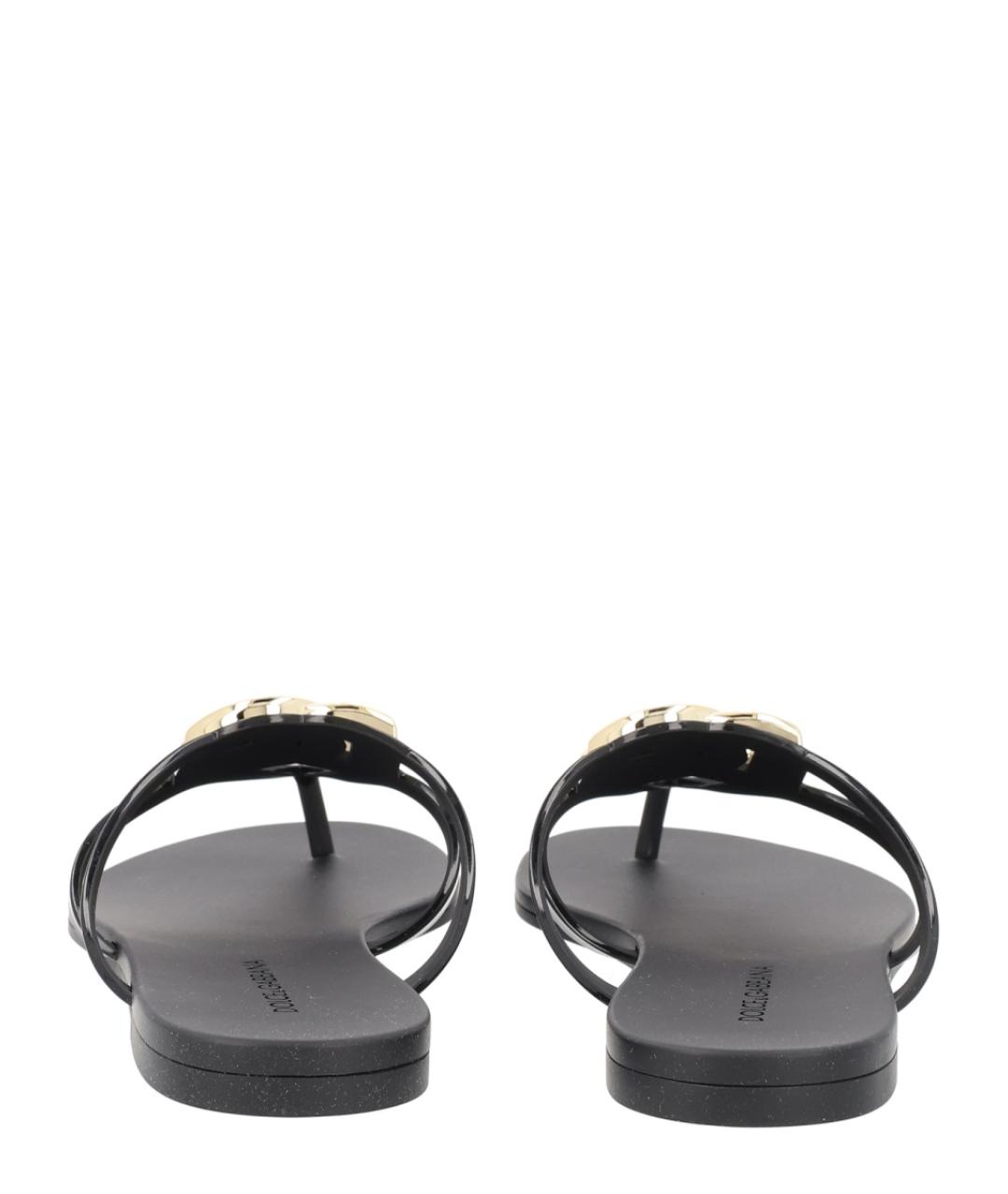 DOLCE&GABBANA Черные резиновые шлепанцы, фото 4
