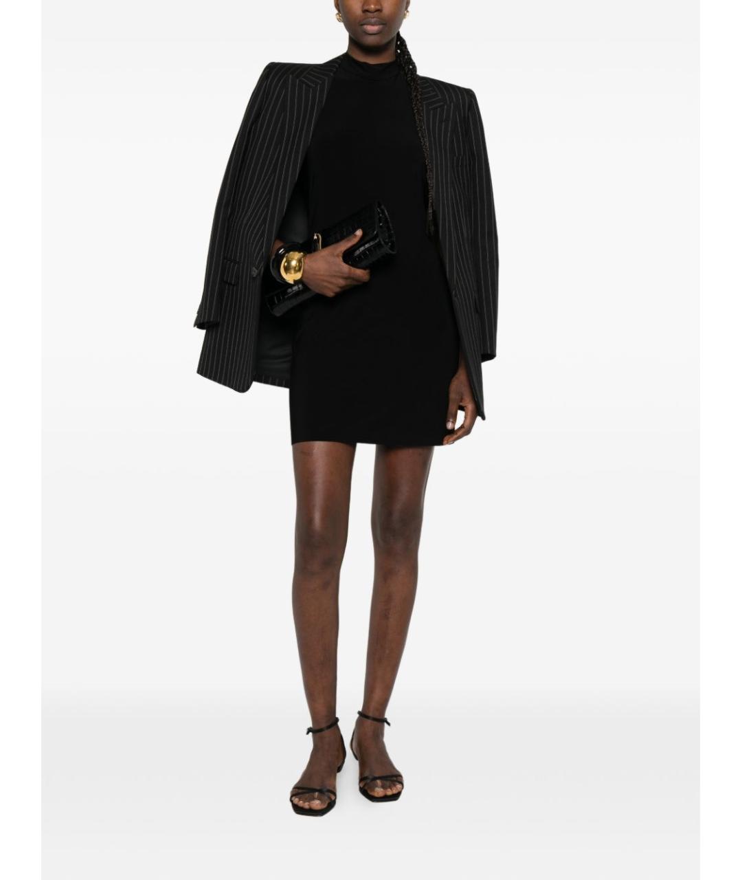 NORMA KAMALI Черное полиэстеровое коктейльное платье, фото 4