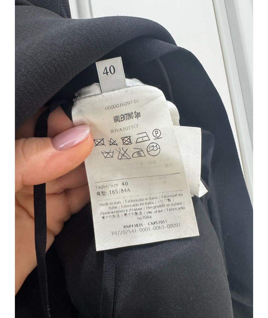 VALENTINO Черное шелковое коктейльное платье, фото 5