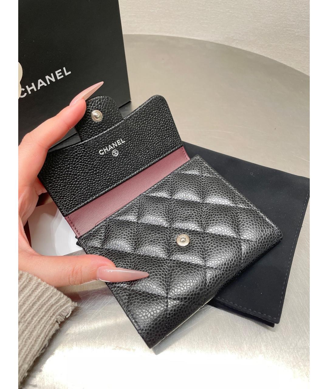 CHANEL Черный кожаный кошелек, фото 7