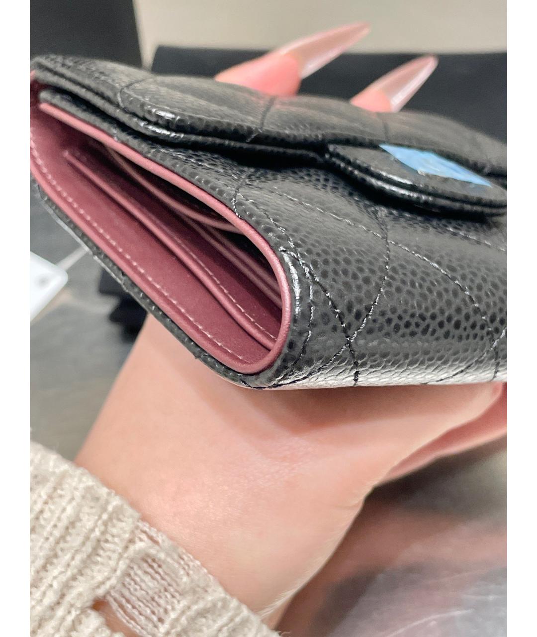 CHANEL Черный кожаный кошелек, фото 6