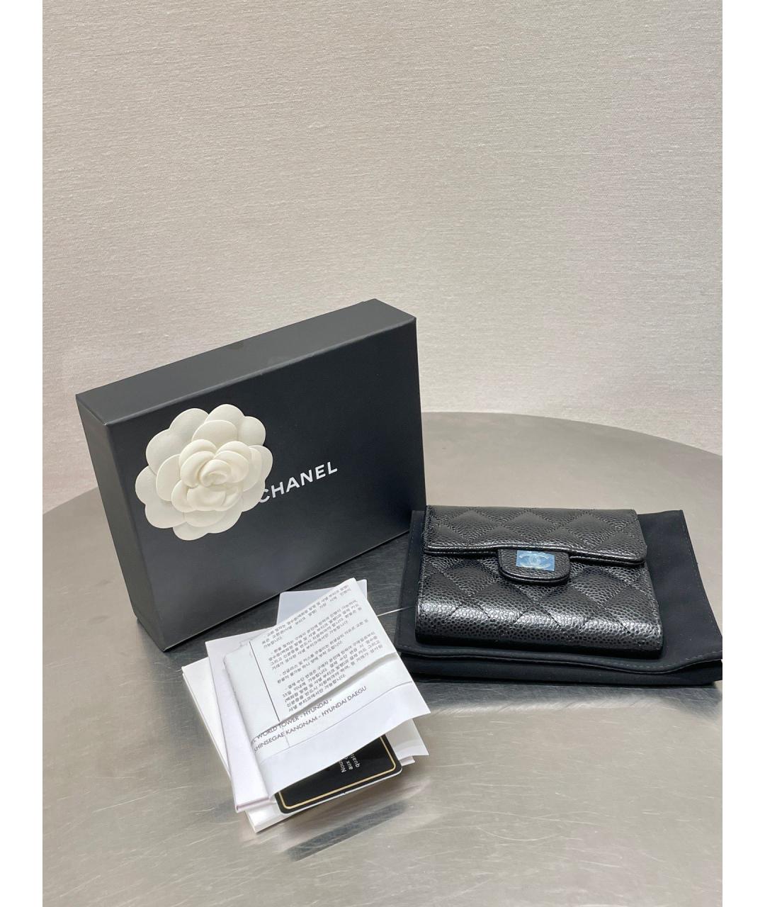 CHANEL Черный кожаный кошелек, фото 2
