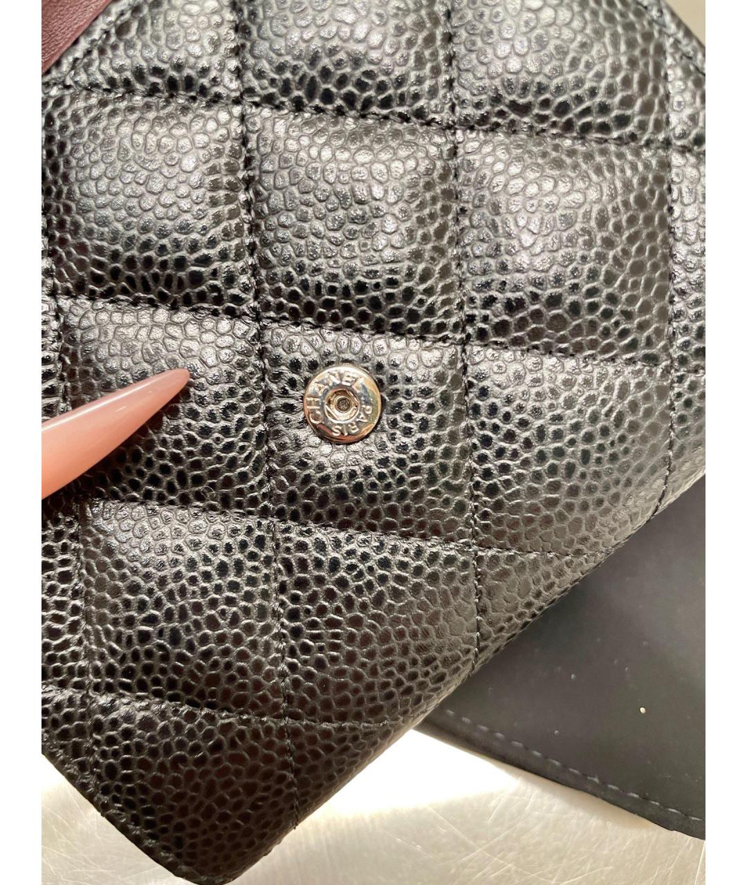 CHANEL Черный кожаный кошелек, фото 8