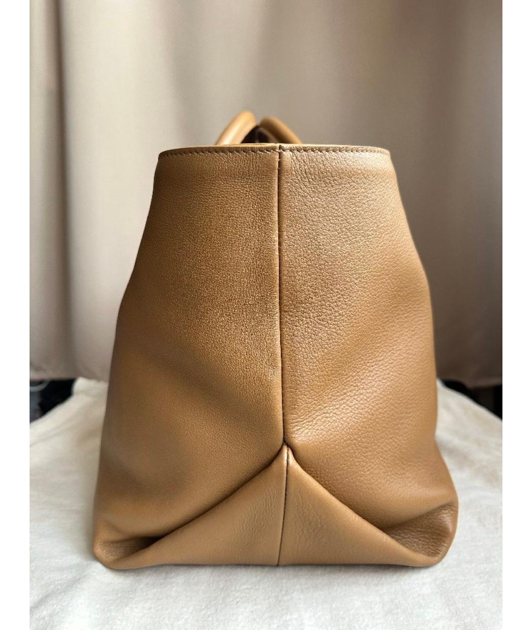 KHAITE Бежевая кожаная сумка тоут, фото 4