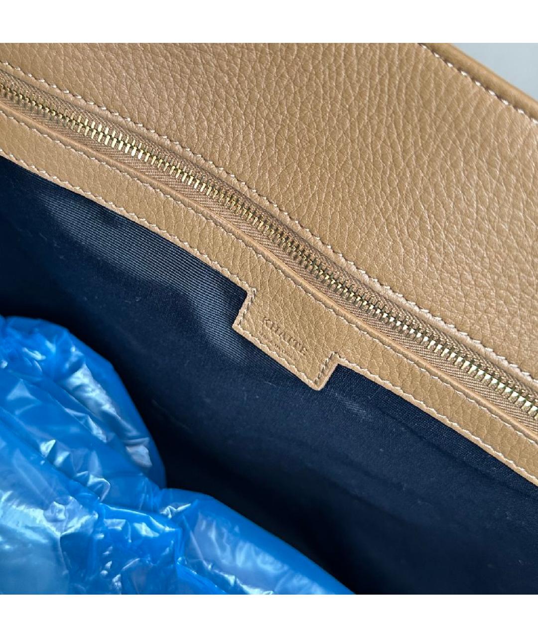 KHAITE Бежевая кожаная сумка тоут, фото 7