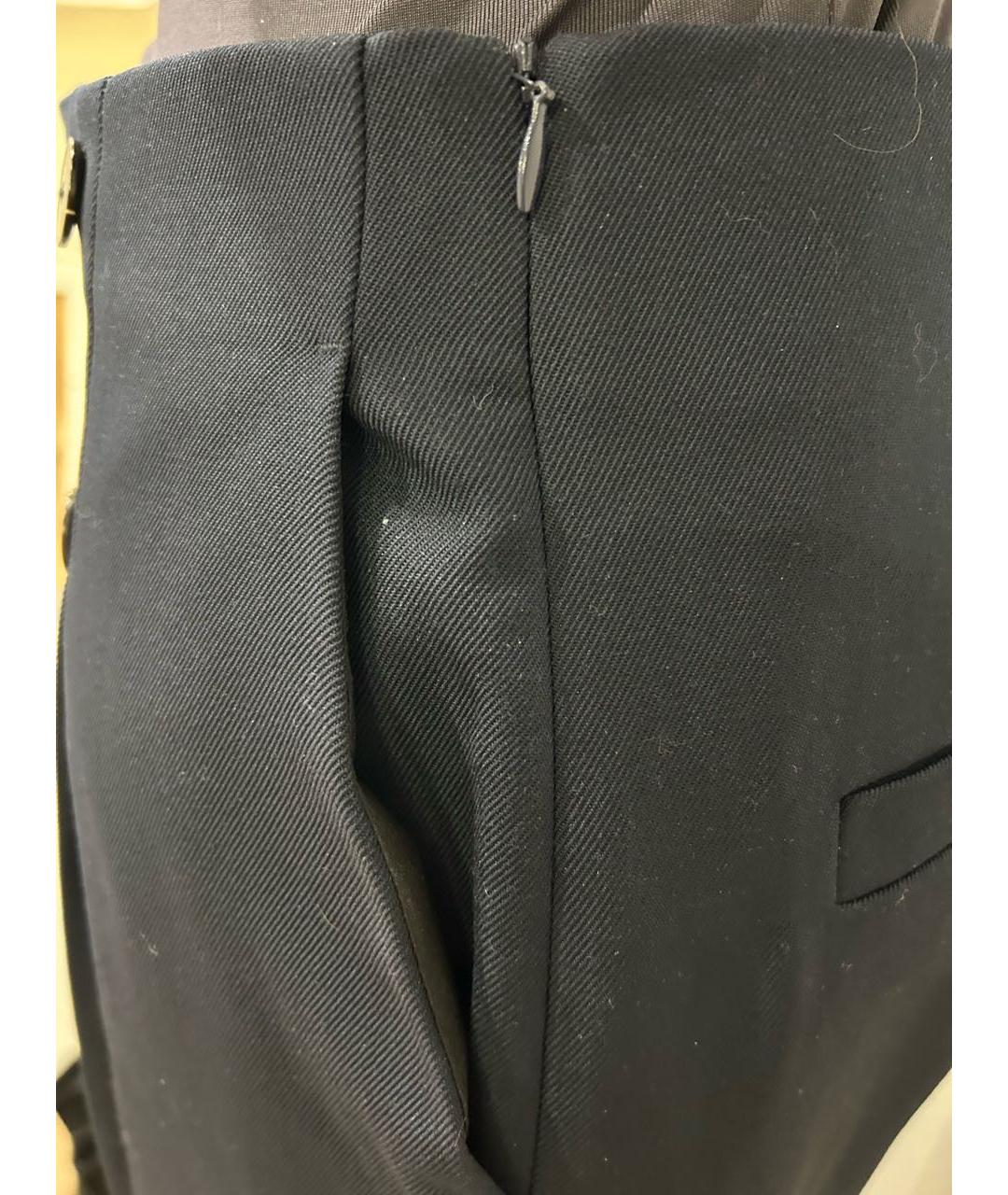 SANDRO Темно-синие полиэстеровые брюки широкие, фото 5