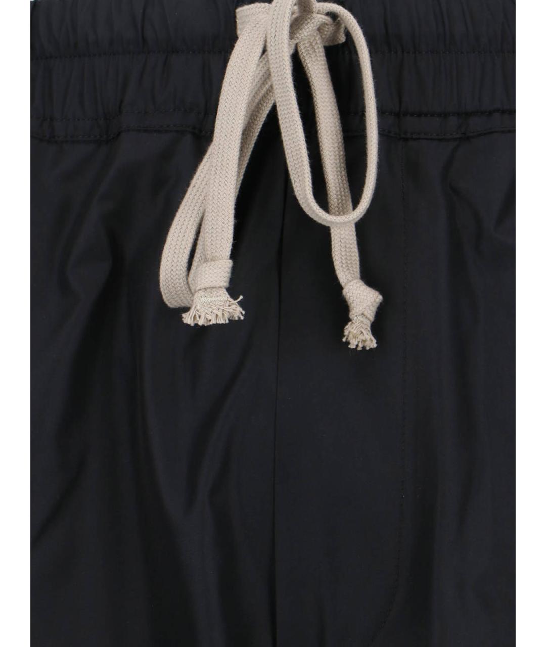 MONCLER Черные полиэстеровые прямые брюки, фото 5