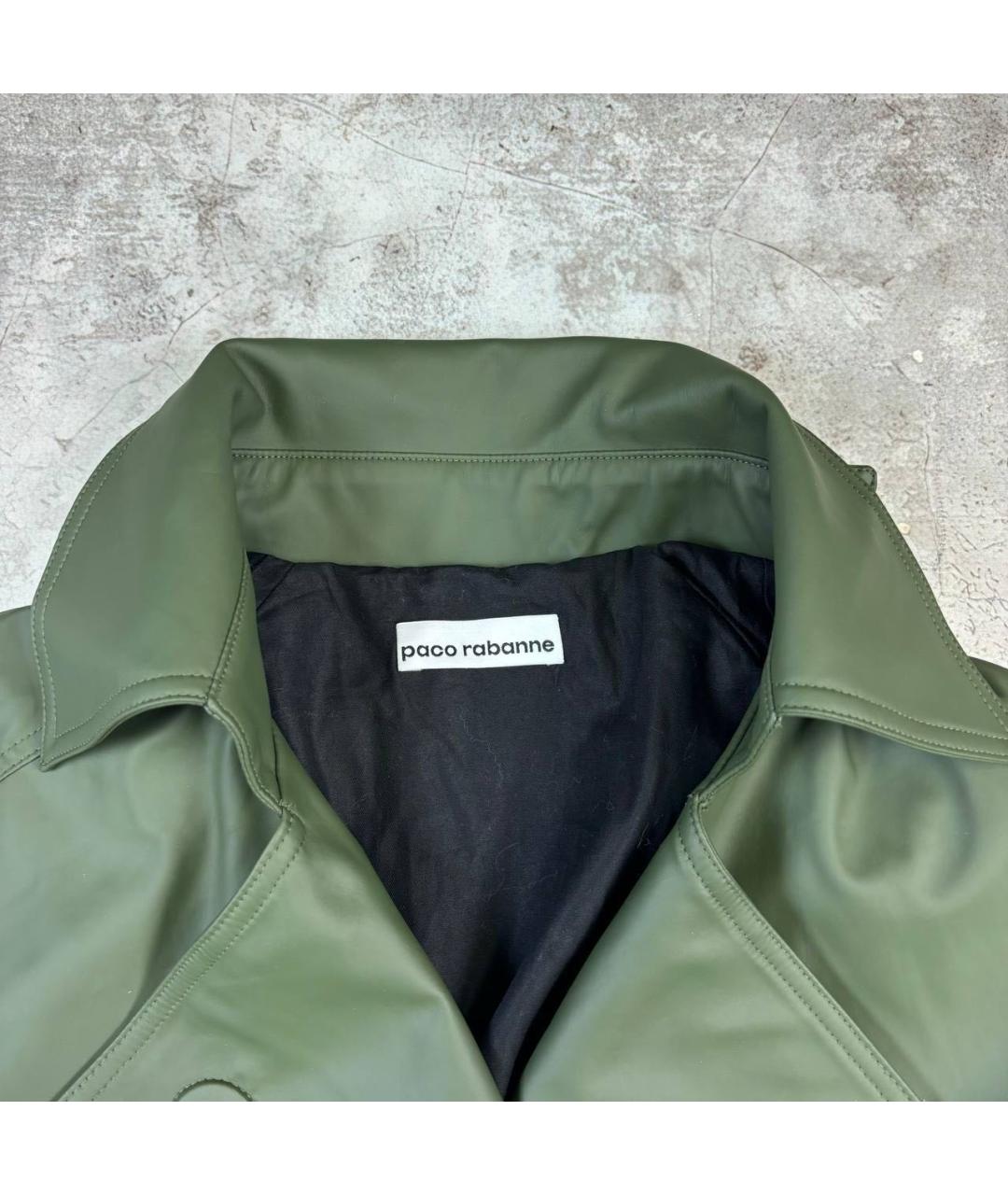 PACO RABANNE Зеленый полиэстеровый тренч/плащ, фото 5