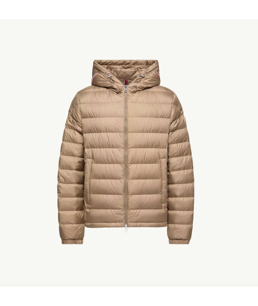 MONCLER Бежевый полиамидовый пуховик, фото 6
