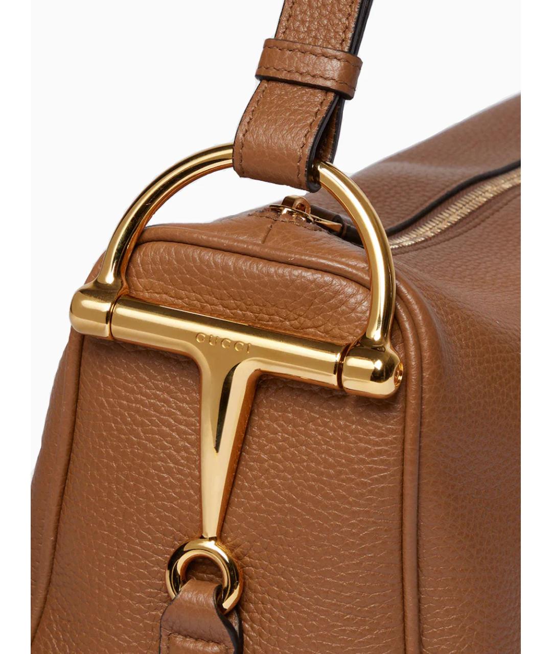 GUCCI Коричневая кожаная сумка через плечо, фото 3