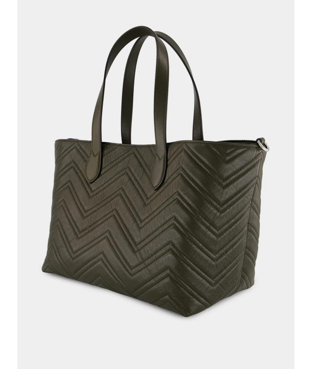 GUCCI Зеленая кожаная сумка тоут, фото 4