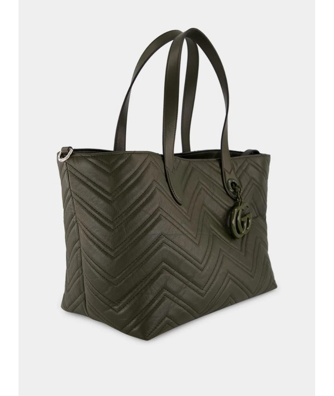 GUCCI Зеленая кожаная сумка тоут, фото 2