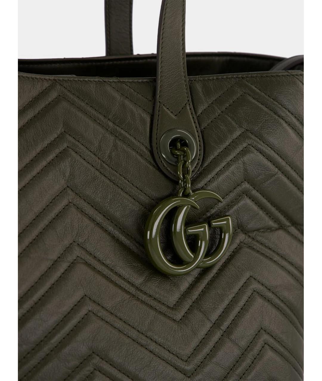 GUCCI Зеленая кожаная сумка тоут, фото 6