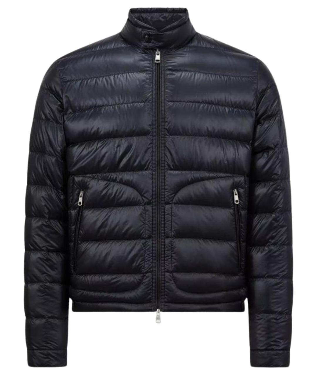 MONCLER Темно-синий полиамидовый пуховик, фото 1