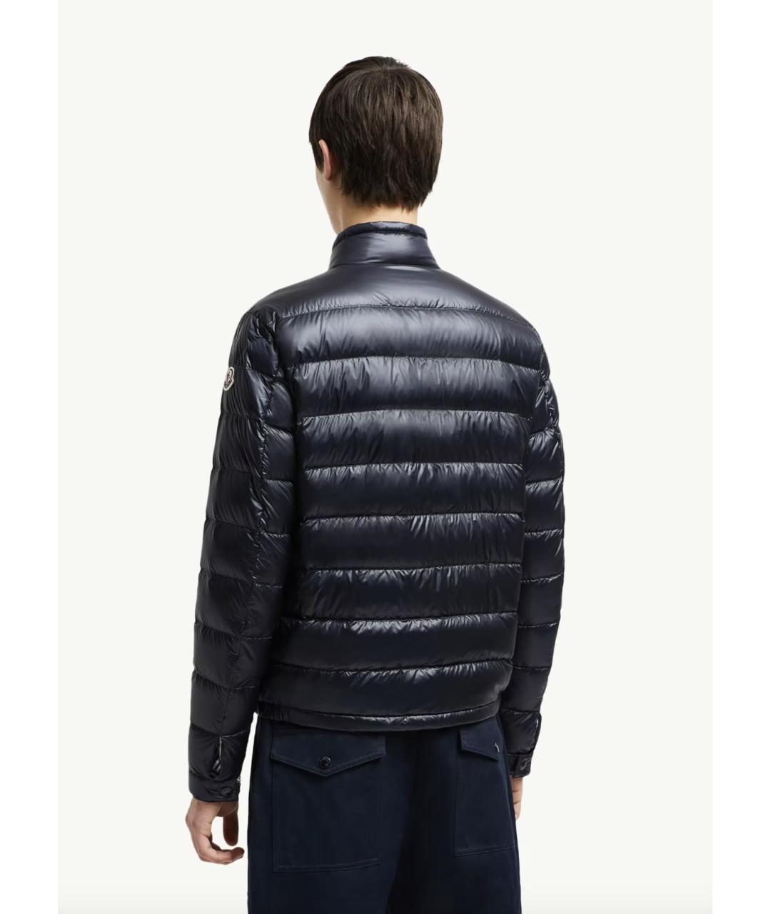 MONCLER Темно-синий полиамидовый пуховик, фото 3