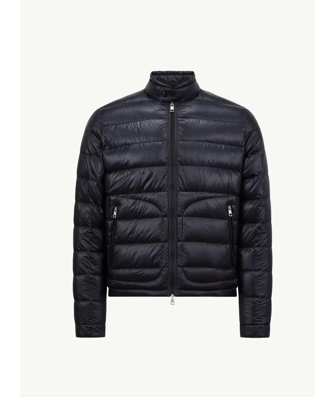 MONCLER Темно-синий полиамидовый пуховик, фото 4