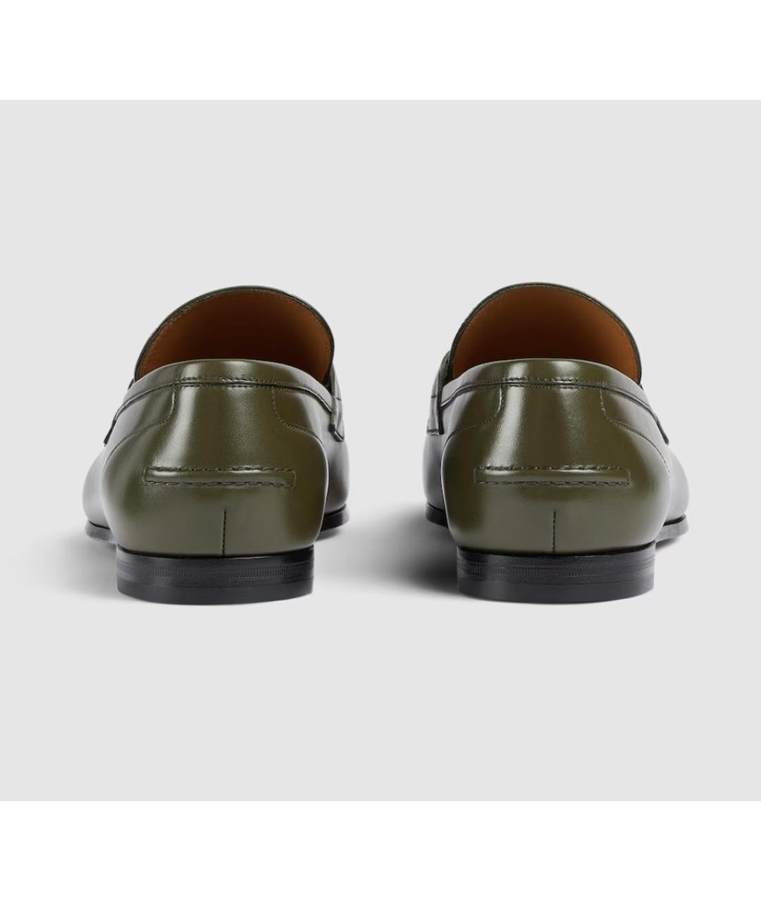 GUCCI Зеленые кожаные лоферы, фото 5