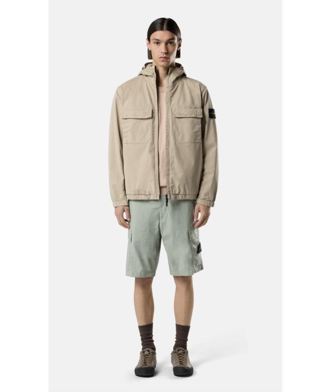STONE ISLAND Бежевая хлопковая куртка, фото 2