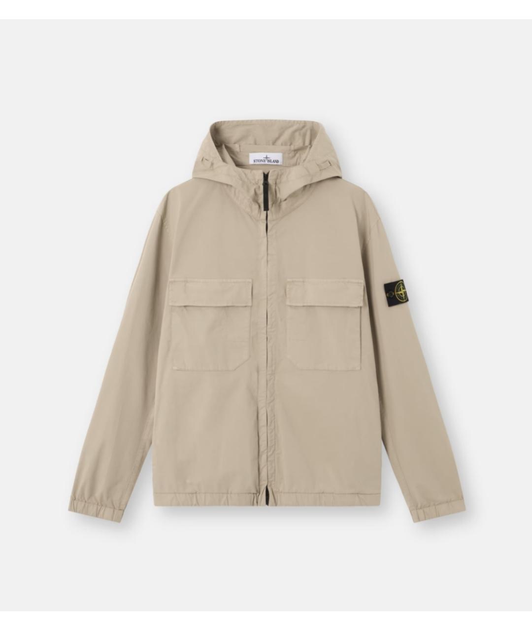 STONE ISLAND Бежевая хлопковая куртка, фото 6