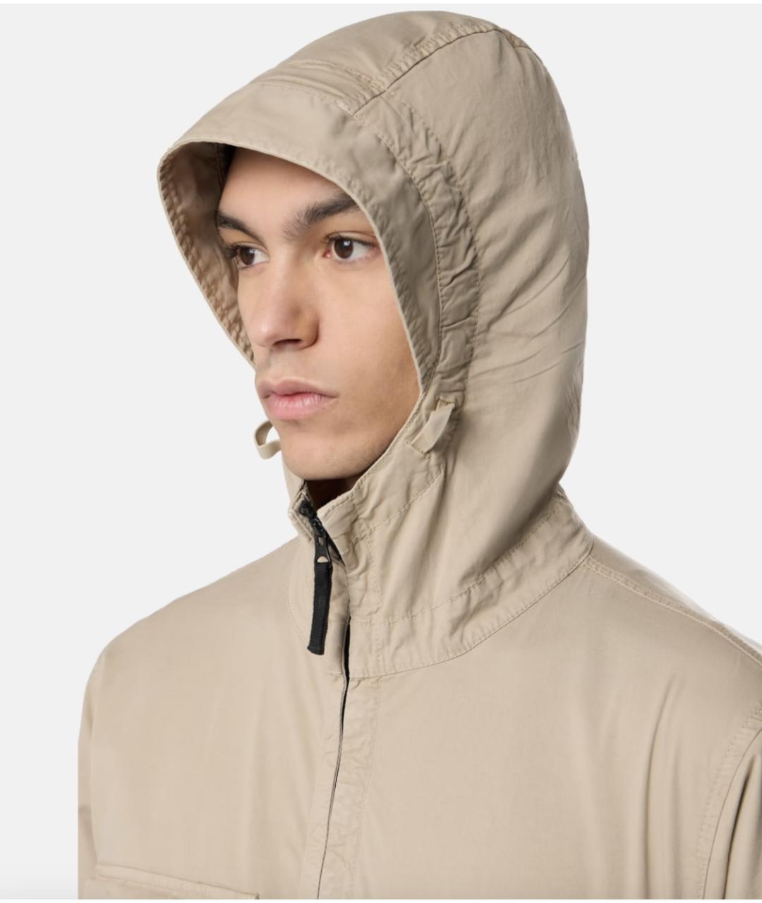 STONE ISLAND Бежевая хлопковая куртка, фото 4