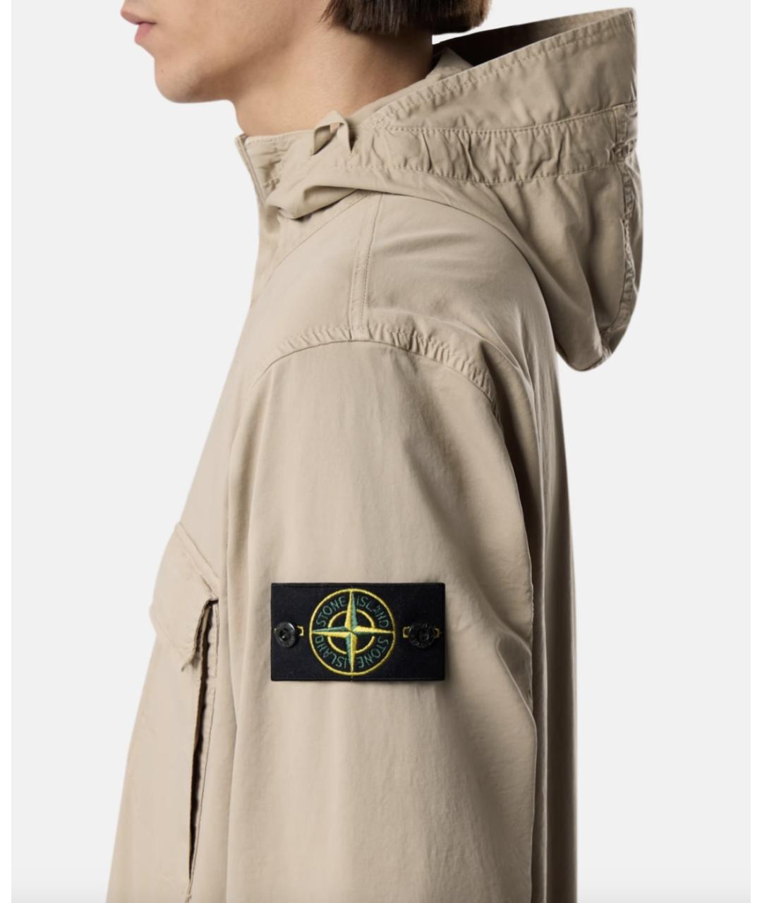 STONE ISLAND Бежевая хлопковая куртка, фото 3
