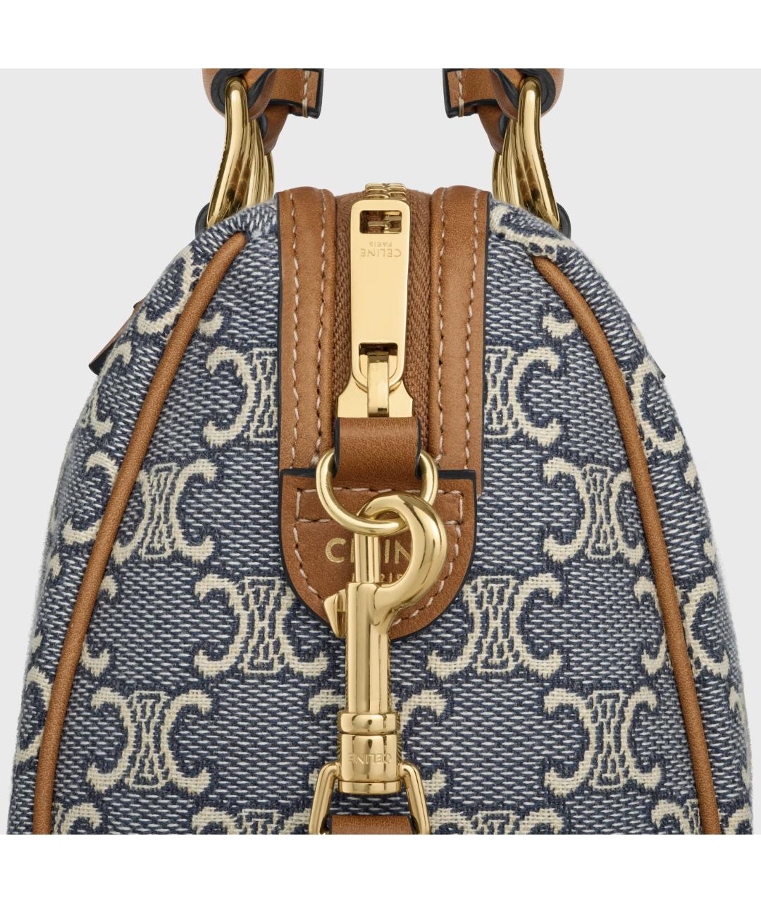 CELINE Голубая тканевая сумка тоут, фото 5