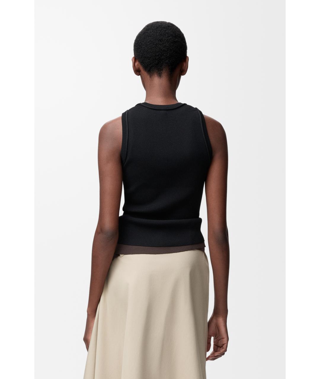 LOEWE Черная хлопковая майка, фото 4