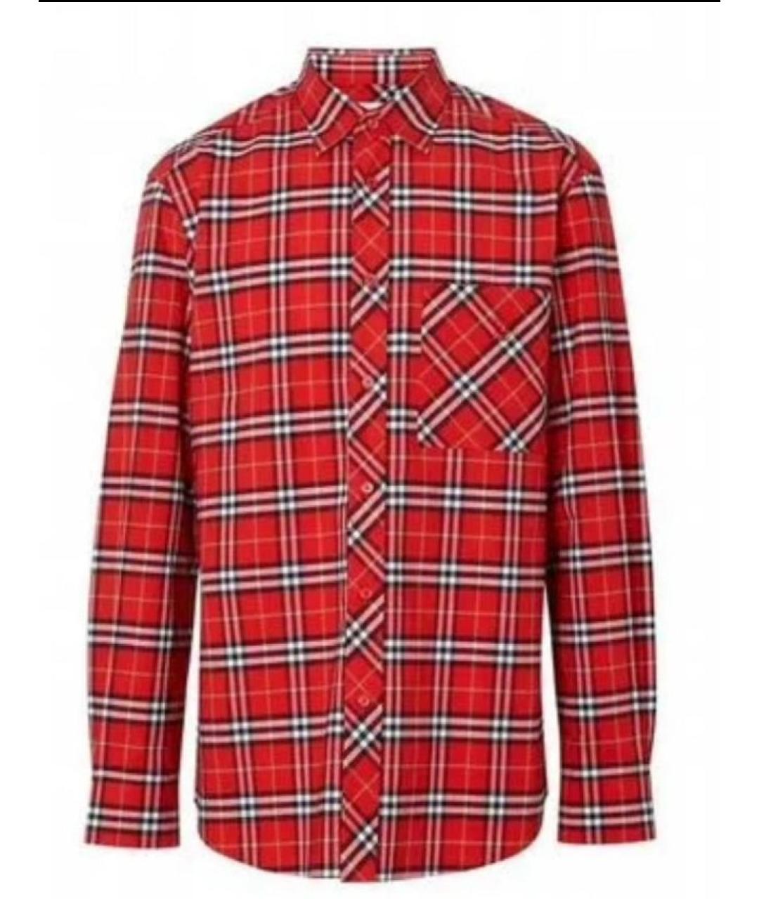 BURBERRY Красная хлопковая рубашка, фото 8