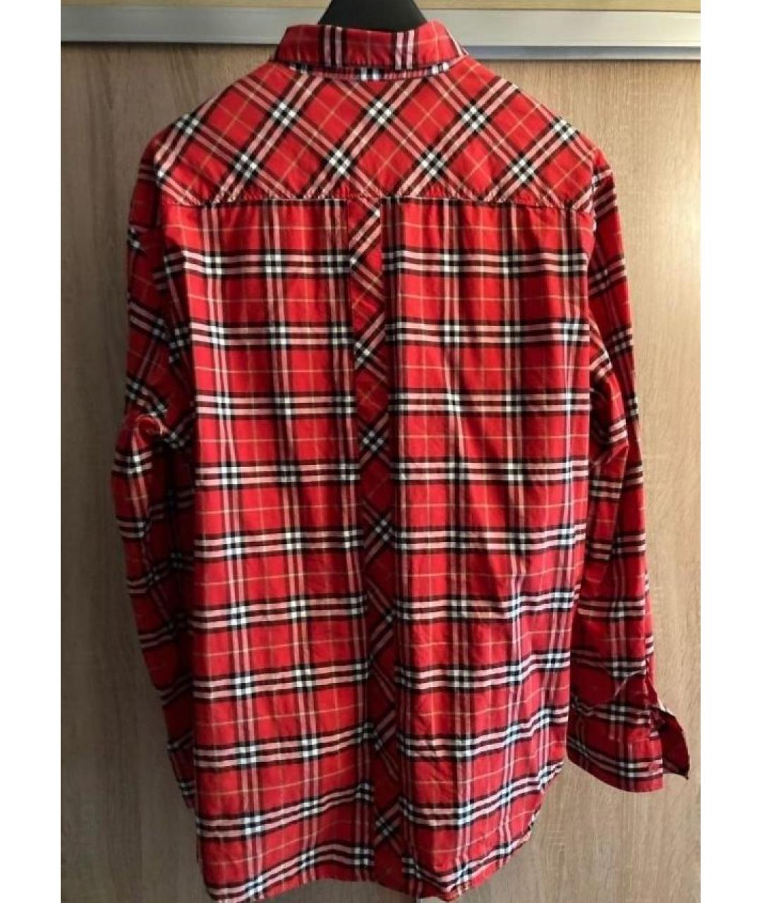 BURBERRY Красная хлопковая рубашка, фото 6