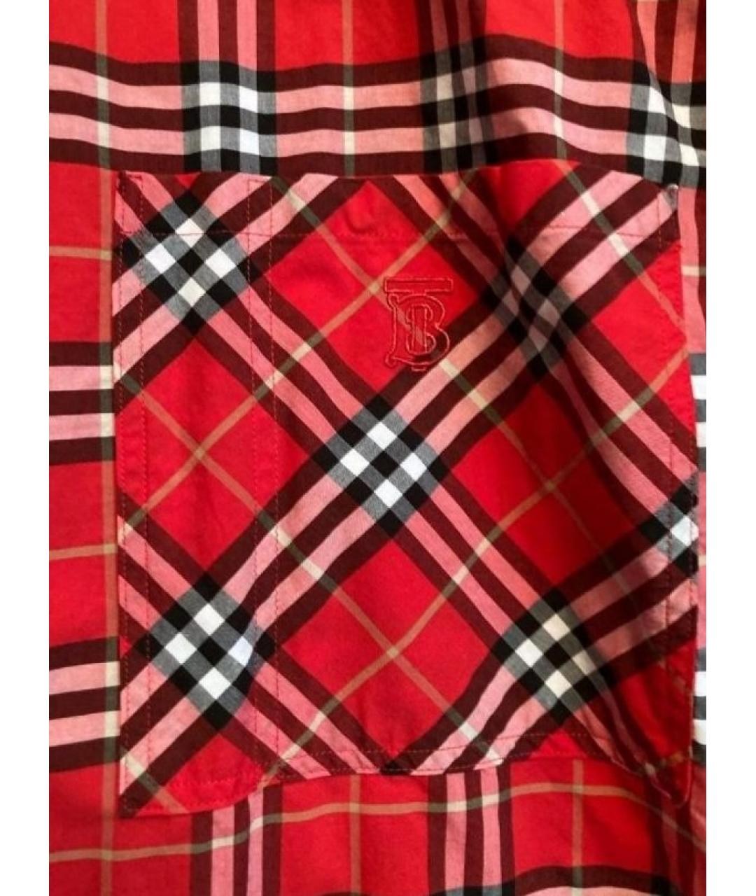 BURBERRY Красная хлопковая рубашка, фото 7