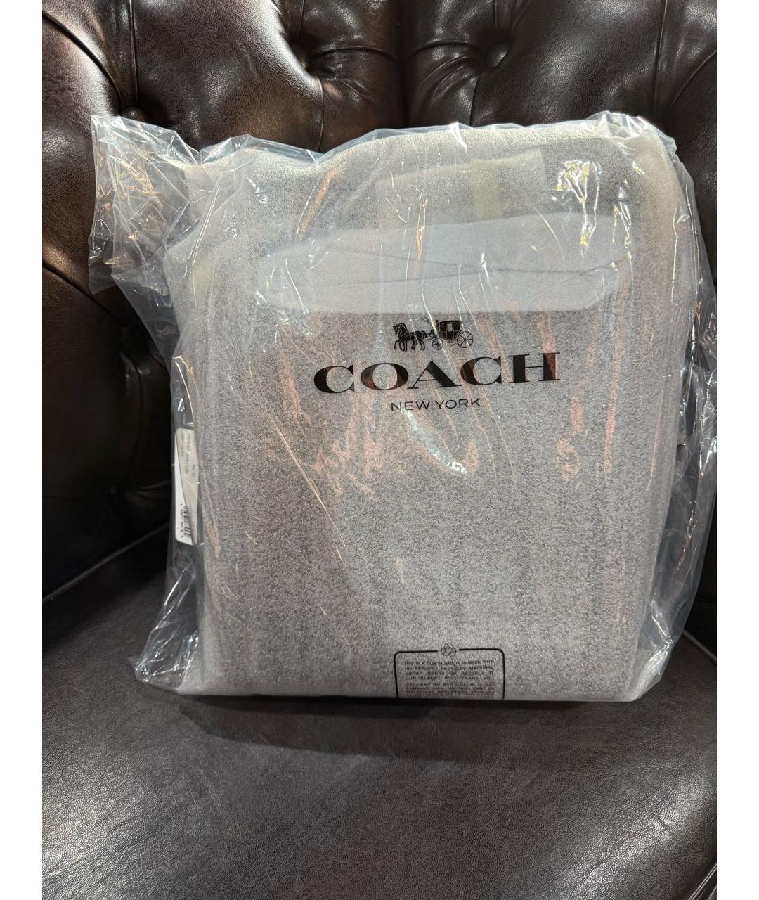 COACH Черная кожаная сумка на плечо, фото 8