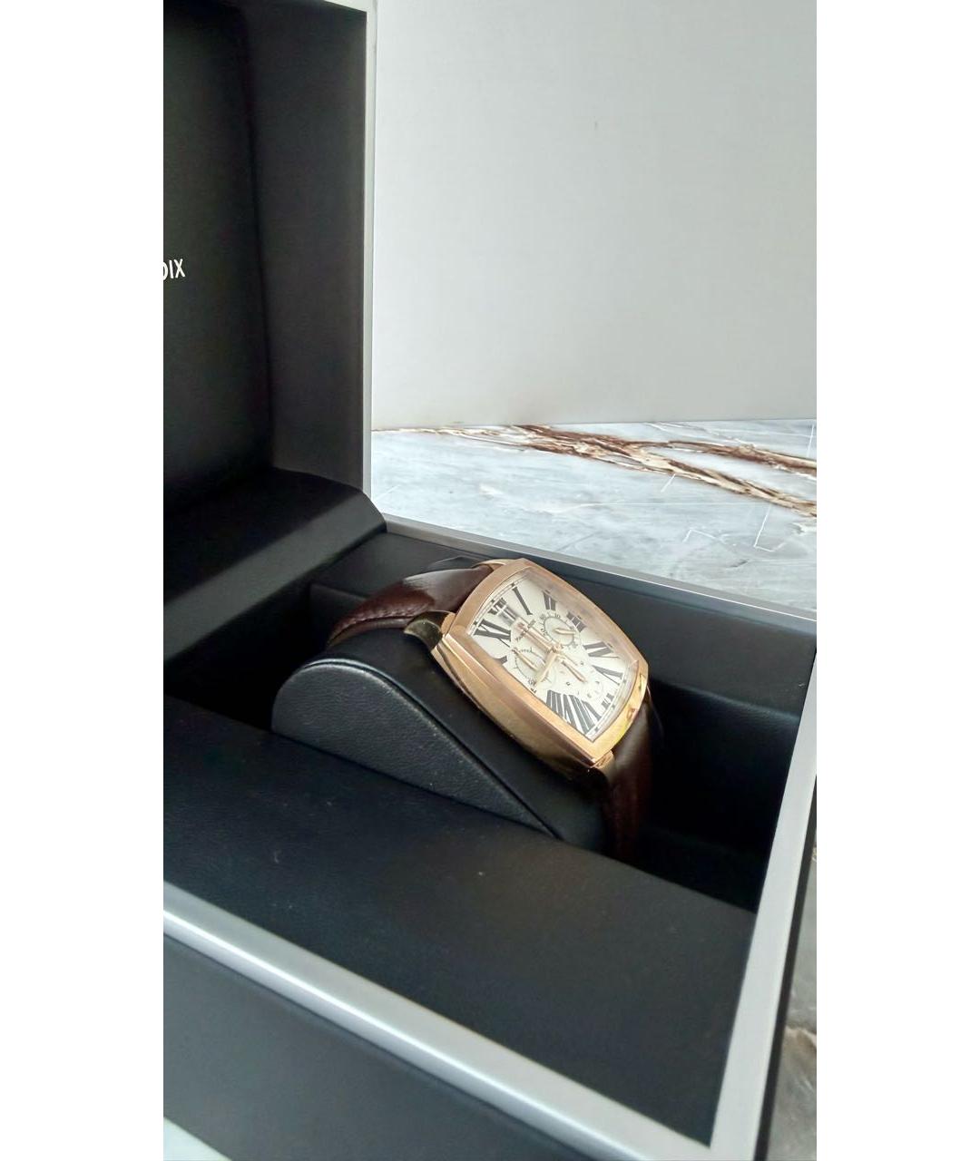 MAURICE LACROIX Коричневые позолоченные часы, фото 4