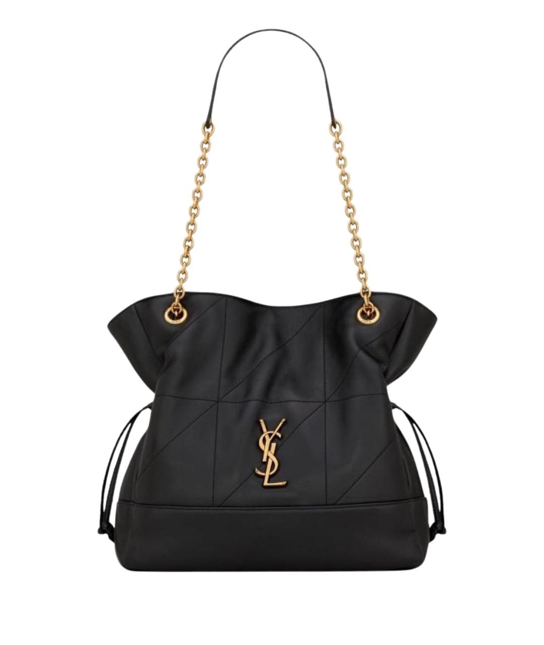 SAINT LAURENT Черная кожаная сумка тоут, фото 1