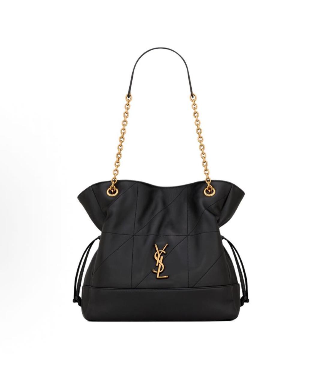 SAINT LAURENT Черная кожаная сумка тоут, фото 5