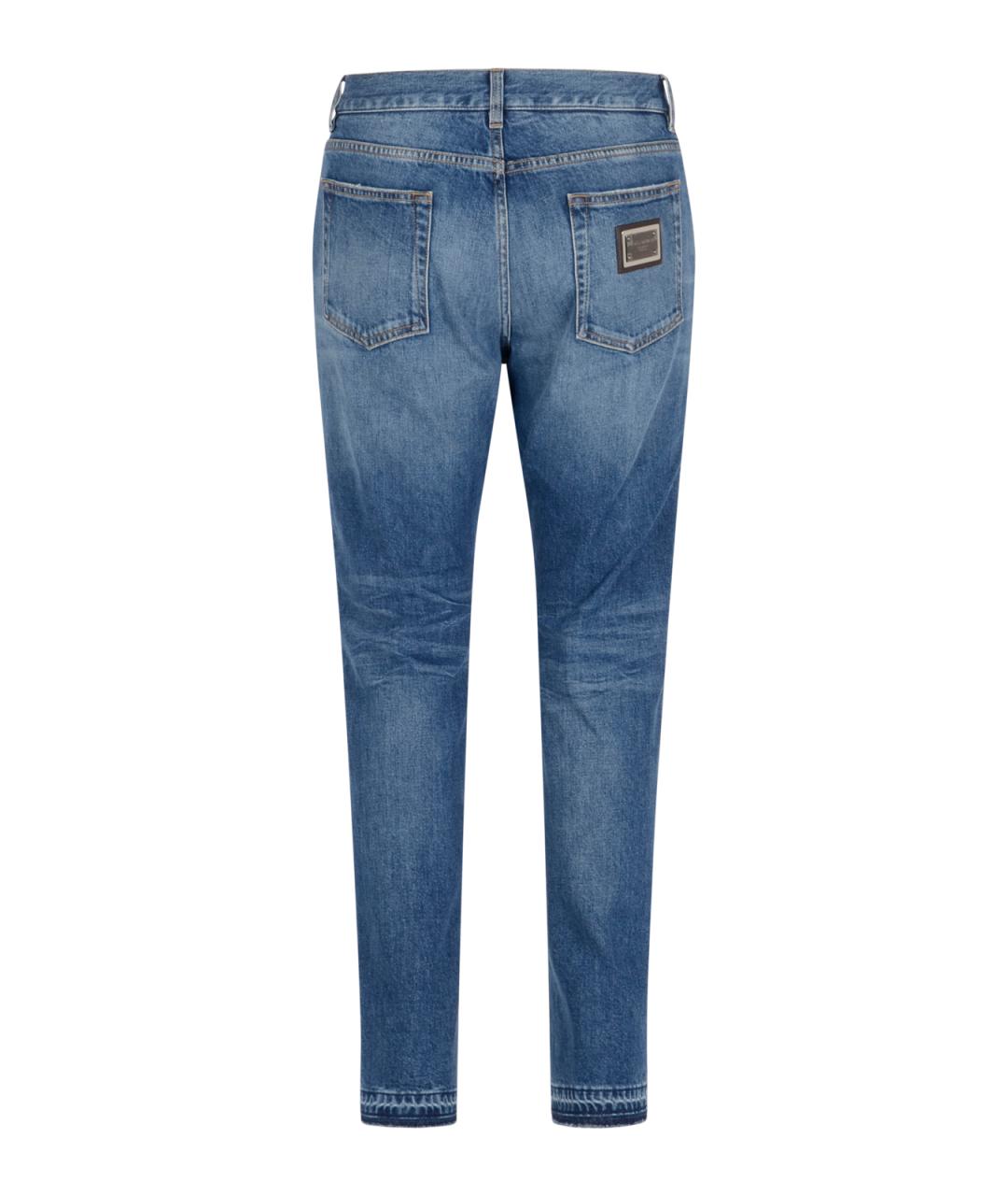 DOLCE&GABBANA Голубые хлопко-эластановые джинсы скинни, фото 2