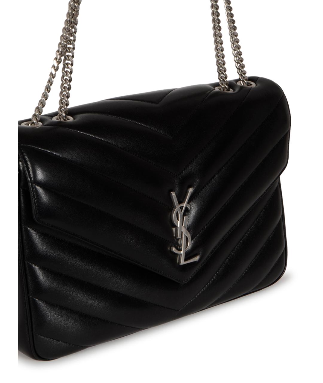 SAINT LAURENT Черная кожаная сумка через плечо, фото 4