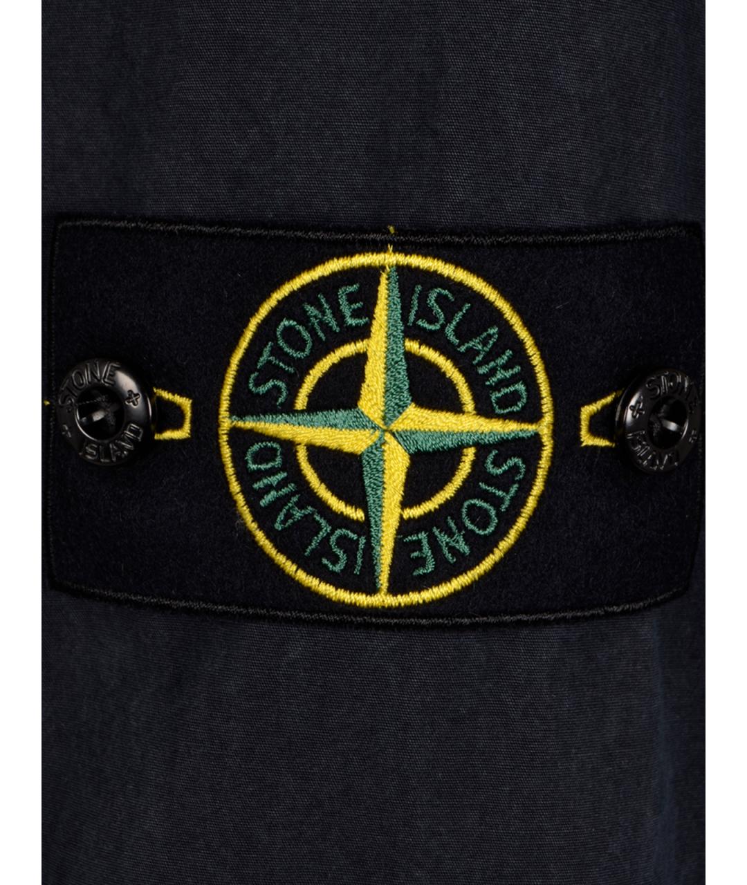 STONE ISLAND Темно-синяя хлопковая куртка, фото 3