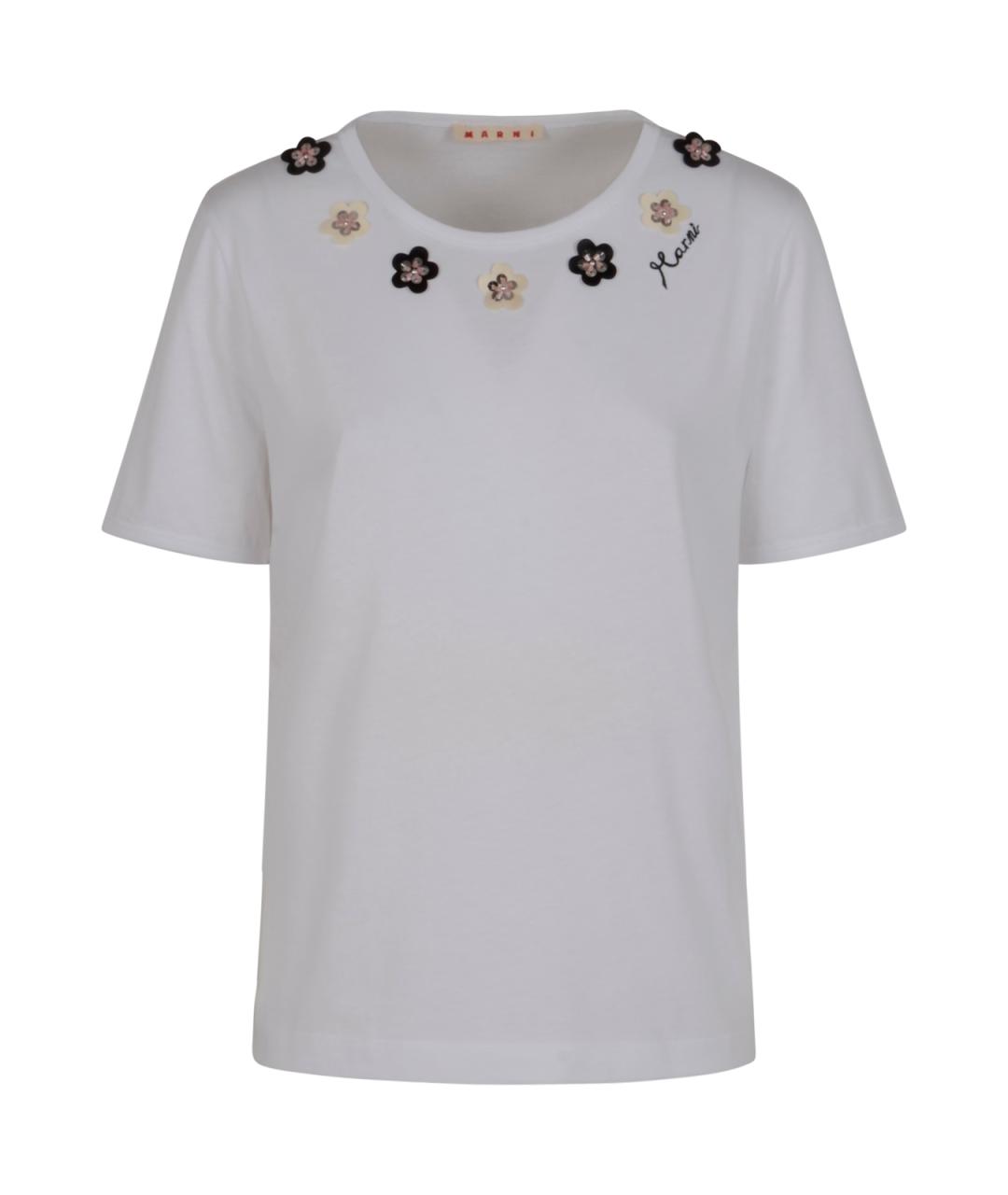 MARNI Белая хлопковая футболка, фото 1