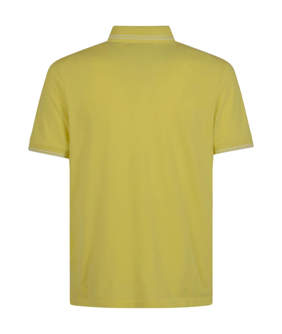 STONE ISLAND Желтое хлопковое поло с коротким рукавом, фото 2
