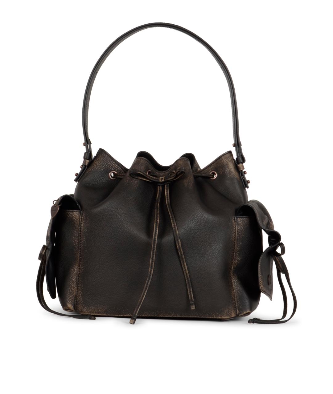 ACNE STUDIOS Коричневая кожаная сумка тоут, фото 1