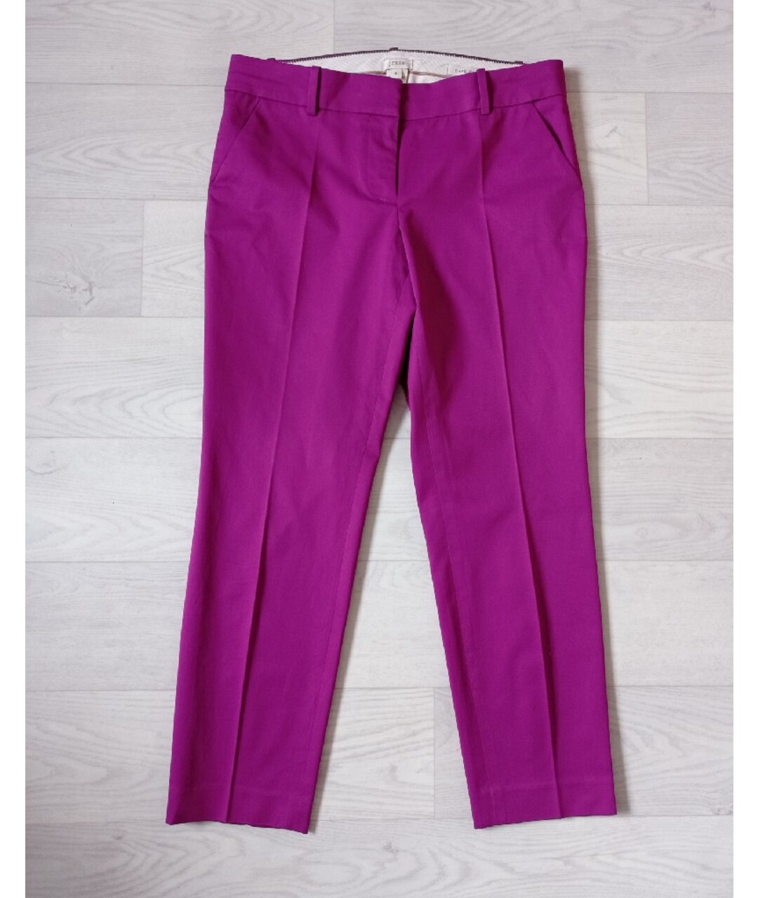 J.CREW Фиолетовые хлопко-эластановые брюки узкие, фото 8