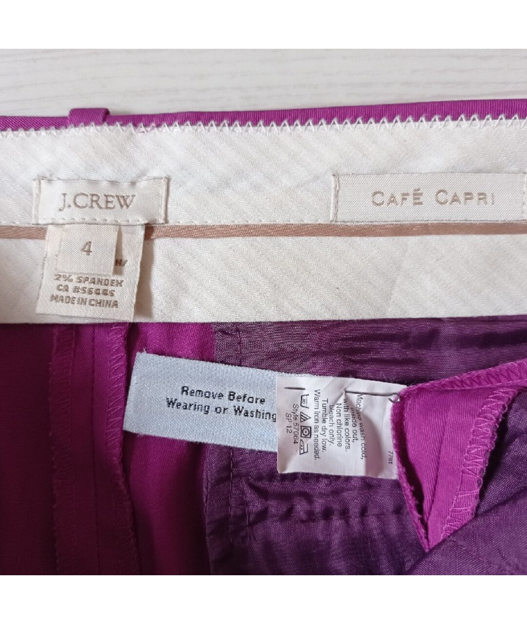 J.CREW Фиолетовые хлопко-эластановые брюки узкие, фото 7