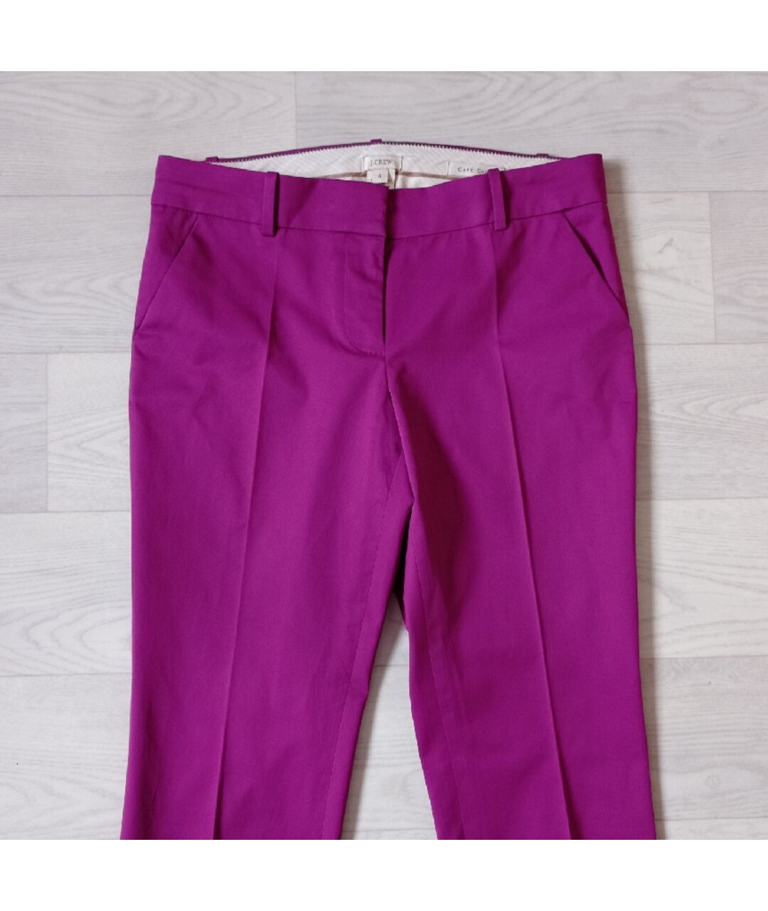 J.CREW Фиолетовые хлопко-эластановые брюки узкие, фото 3