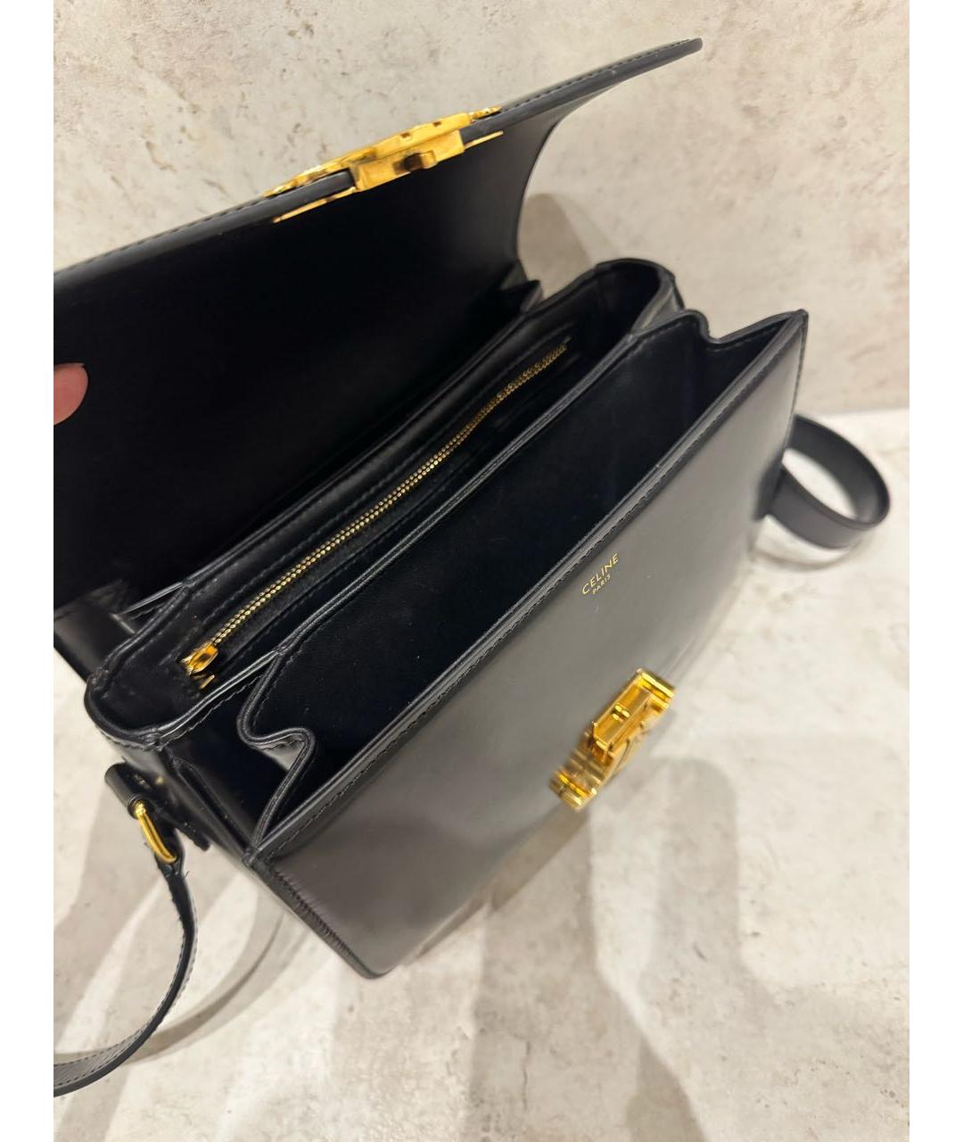 CELINE Черная кожаная сумка через плечо, фото 4
