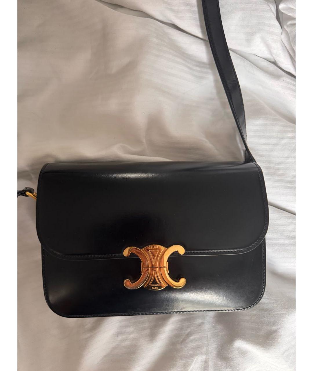 CELINE Черная кожаная сумка через плечо, фото 8