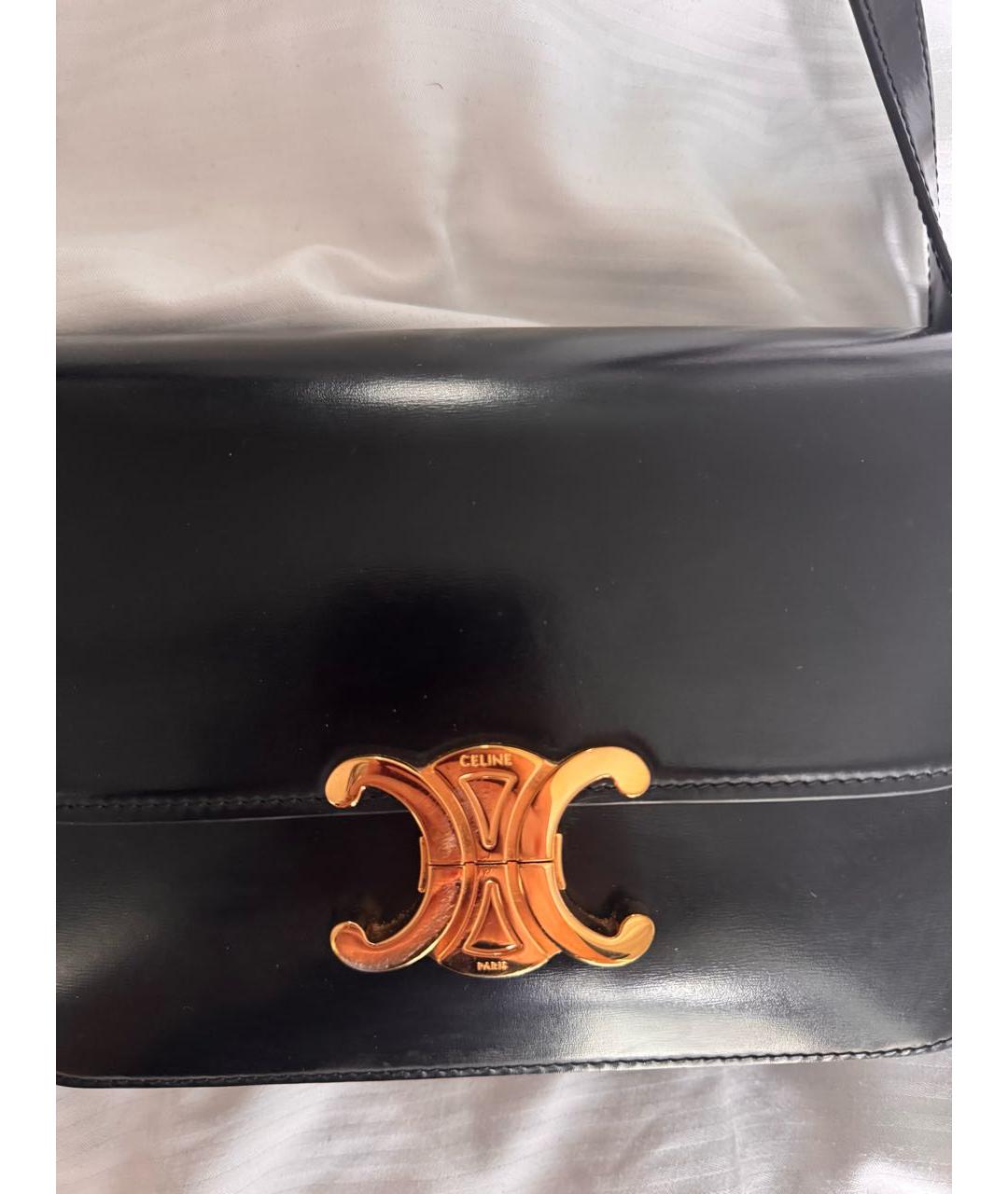 CELINE Черная кожаная сумка через плечо, фото 5