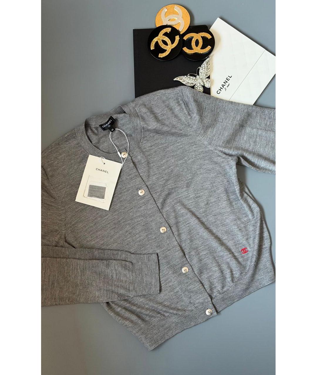 CHANEL Серый кардиган, фото 2