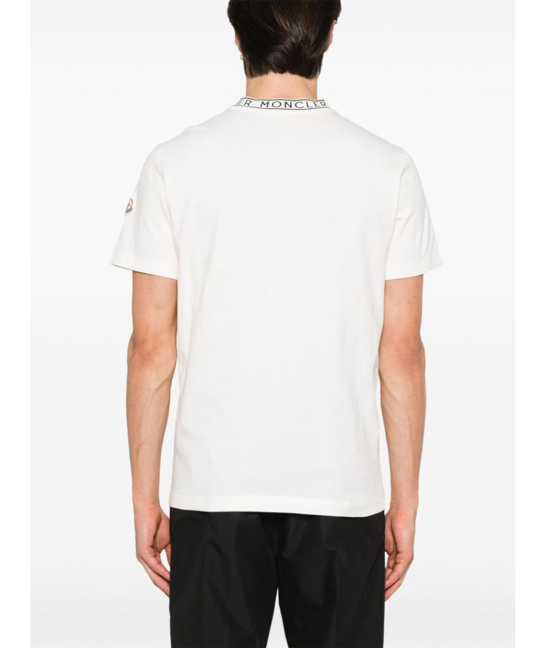 MONCLER Белая хлопковая футболка, фото 4